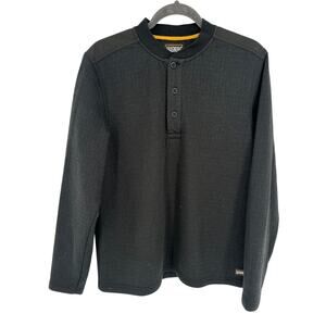Magnum Waffle Knit Henley Shirt Long Sleeve Black Outdoors Workwear Winter M